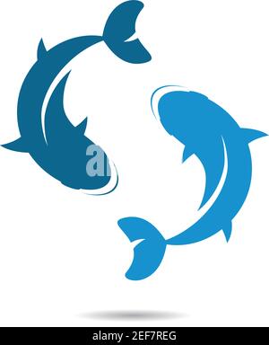 Fisch Logo Vorlage Vektor Symbol Illustration Design Stock Vektor