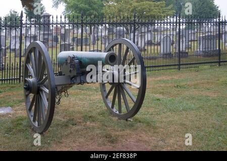 Kanone auf dem Soldatenfriedhof gettysburg Stockfoto