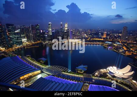 Blick auf die Bucht von Marina Bay Sand Hotel, Singapur Stockfoto