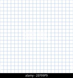 Rasterpapier. Abstrakter quadratischer Hintergrund mit blauem Graphen. Geometrisches Muster für Schule, Tapete, Texturen, Notizbuch. Liniert blank isoliert auf Stock Vektor