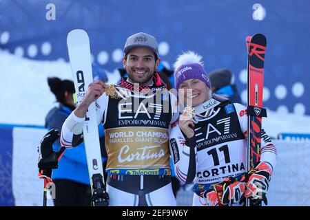 FAIVRE Mathieu (FRA) - WORLEY Tessa (FRA) 2021 FIS Alpine Skiweltmeisterschaft - Riesenslalom parallel - Männer, alpi - Foto .LM/Sergio Bisi Stockfoto