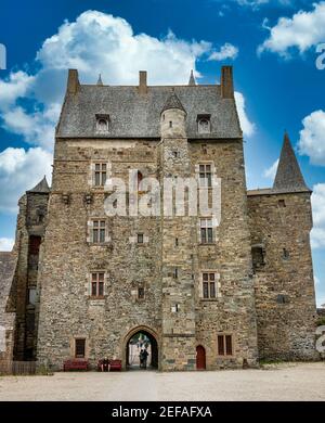 Chateau de Vitre - mittelalterliche Burg in der Stadt Vitre, Bretagne, Frankreich Stockfoto