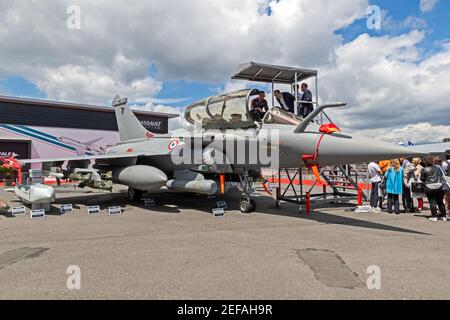 Die französische Luftwaffe Dasault Rafale auf der Pariser Luftfahrtschau. Frankreich - 20. Juni 2019 Stockfoto