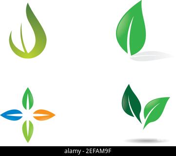 Die Logos der grünen Blatt ökologie Natur element Vektor icon Stock Vektor