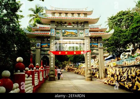 Eingang eines Themenparks, Haw Par Villa, Singapur Stockfoto