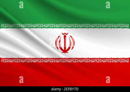 Flagge des Iran Stoffstruktur der Flagge des Iran. Stockfoto