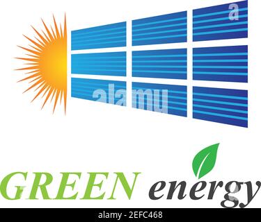 Solarpanel Logo Illustration Design Stock Vektor