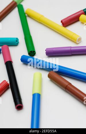 Nahaufnahme von Filzstiften Stockfoto