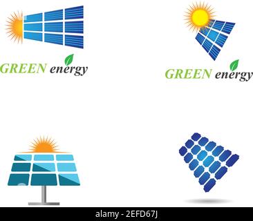 Solarpanel Logo Illustration Design Stock Vektor