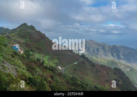 Panoramablick auf Anaga Berge Naturpark auf Teneriffa, Kanarische Inseln, Spanien Stockfoto