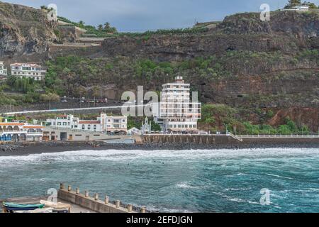 Puerto de Santiago, Blick auf die Stadt mit Gebäuden, Teneriffa, Kanarische Inseln, Spanien Stockfoto