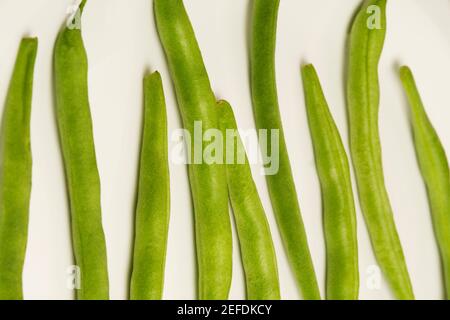 Nahaufnahme von Saubohnen Stockfoto
