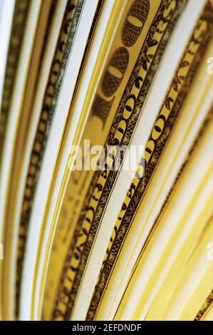 Fanned Stapel von US-hundert Dollar Scheine, Nahaufnahme Stockfoto
