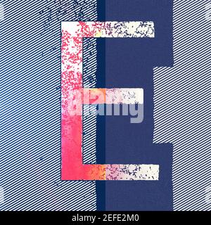 Quadratische Grafik mit dem Großbuchstaben E als Großbuchstaben Stockfoto