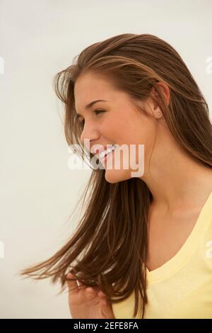 Nahaufnahme eines lächelnden Mädchens Stockfoto