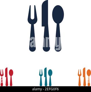 Besteck Vektor Symbol Illustration signBesteck und Küche Set Icon Design Vorlage Stock Vektor
