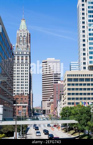 Wolkenkratzer in einer Stadt, Baltimore, Maryland, USA Stockfoto