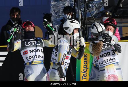 2/17/2021 - Norway Gold Meldal während 2021 FIS Alpine World SKI Championships - Alpine Team Parallel, alpines Skirennen in Cortina d'Ampezzo (BL), Italien, Februar 17 2021 (Foto: IPA/Sipa USA) Stockfoto