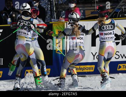 2/17/2021 - Norway Gold Meldal während 2021 FIS Alpine World SKI Championships - Alpine Team Parallel, alpines Skirennen in Cortina d'Ampezzo (BL), Italien, Februar 17 2021 (Foto: IPA/Sipa USA) Stockfoto