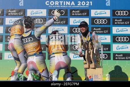 2/17/2021 - Norway Gold Meldal während 2021 FIS Alpine World SKI Championships - Alpine Team Parallel, alpines Skirennen in Cortina d'Ampezzo (BL), Italien, Februar 17 2021 (Foto: IPA/Sipa USA) Stockfoto