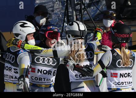 2/17/2021 - Norway Gold Meldal während 2021 FIS Alpine World SKI Championships - Alpine Team Parallel, alpines Skirennen in Cortina d'Ampezzo (BL), Italien, Februar 17 2021 (Foto: IPA/Sipa USA) Stockfoto