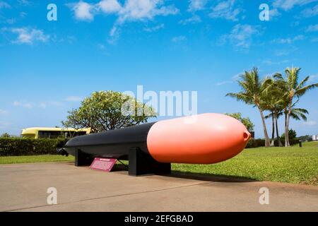 Rakete Skulptur in einem Park, Pearl Harbor, Honolulu, Oahu, Hawaii-Inseln, USA Stockfoto