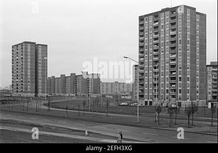 Tower Blocks, Ballymun, Januar 1986, Dublin, Republik Irland Stockfoto