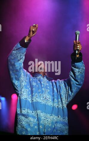 Snoop Dogg auf der Bühne beim Soul Super Jam Konzert in der Wembley Arena in London, Großbritannien. 5th Dezember 1996 Stockfoto