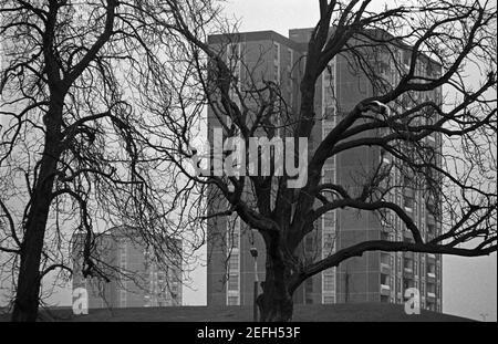 Tower Blocks, Ballymun, Januar 1986, Dublin, Republik Irland Stockfoto