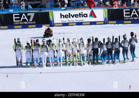 Cortina d'Ampezzo (BL, Italien. Februar 2021, 17th. Cortina d'Ampezzo (BL), Italien, Rumerlo, 17. Februar 2021, Team-Event während der FIS Alpine World SKI Championships 2021 - Alpine Team Parallel - Alpine Ski Race Credit: Sergio Bisi/LPS/ZUMA Wire/Alamy Live News Stockfoto