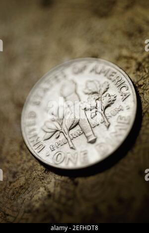 Nahaufnahme einer amerikanischen Münze Stockfoto