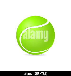 Vektor realistische Tennisball auf weißem Hintergrund isoliert. Symbol für Sportausrüstung. Stock Vektor