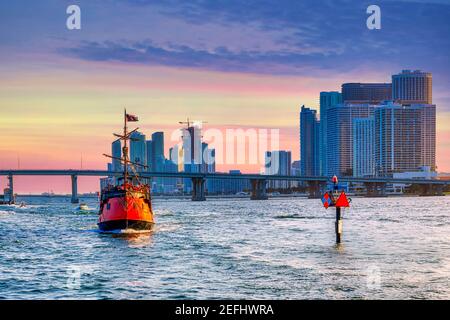 Piratenschiff, Miami, USA Stockfoto