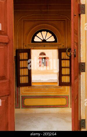 Innenräume einer Festung, Nahargarh Fort, Jaipur, Rajasthan, Indien Stockfoto