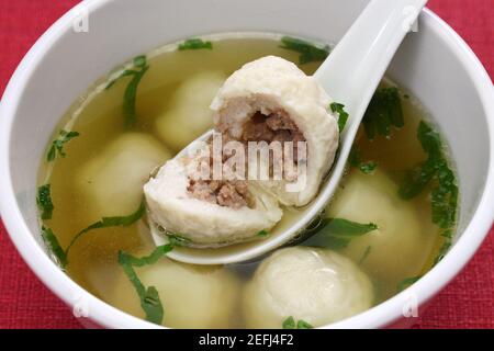 fuzhou Fischkugelsuppe, taiwanesisches Essen Stockfoto