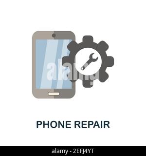 Symbol für „Telefonreparatur“. Farbe einfaches Element aus Handy-Zubehör-Sammlung. Creative Phone Repair Symbol für Web-Design, Vorlagen, Infografiken und Stock Vektor
