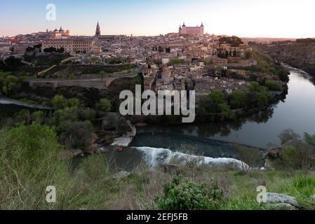 Panoramablick von Toledo, Kastilien-La Mancha, Spanien Stockfoto