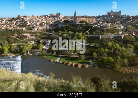 Panoramablick von Toledo, Kastilien-La Mancha, Spanien Stockfoto