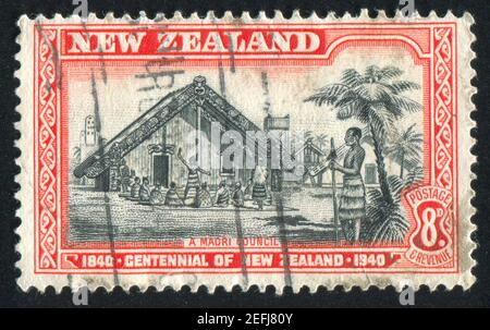 NEUSEELAND - UM 1940: Briefmarke gedruckt von Neuseeland, zeigt Maori Council, um 1940 Stockfoto