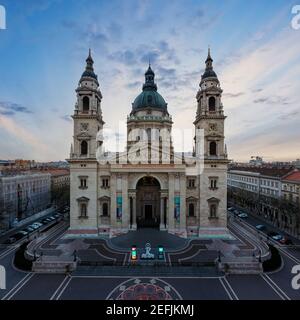 Luftbild über St. Stephen Basilika in Budapest Ungarn. Stockfoto