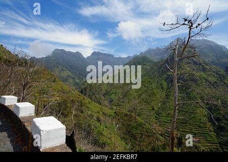 Malerische Berglandschaft in der Serra de Agua Region auf Madeira, Portugal Stockfoto