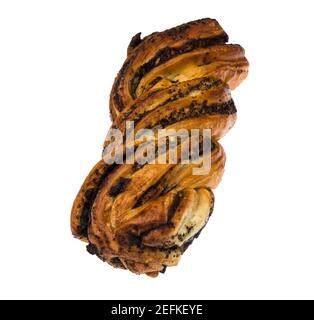 Roddy, Weidenbrötchen mit Mohn Samen, auf weißem Hintergrund in Isolation Stockfoto