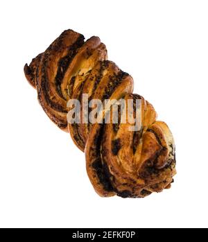 Roddy, Weidenbrötchen mit Mohn Samen, auf weißem Hintergrund in Isolation Stockfoto