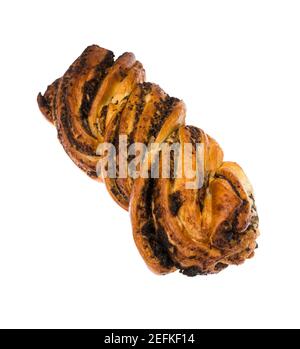 Roddy, Weidenbrötchen mit Mohn Samen, auf weißem Hintergrund in Isolation Stockfoto