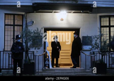 London, England, Großbritannien. Februar 2021, 17th. King Edward VII Hospital ist zu sehen, wo Herzog von Edinburgh Prinz Philip (99) wurde am Dienstag Abend als Vorsichtsmaßnahme nach Gefühl "unwohl aufgenommen. Kredit: Tayfun Salci/ZUMA Wire/Alamy Live Nachrichten Stockfoto