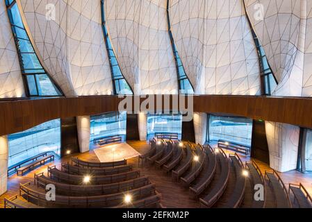 Santiago, Region Metropolitana, Chile - das Innere des acht Bahá’í-Tempels der Welt und der erste in Südamerika Stockfoto