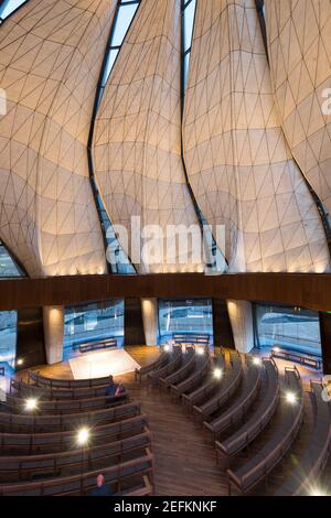 Santiago, Region Metropolitana, Chile - das Innere des acht Bahá’í-Tempels der Welt und der erste in Südamerika Stockfoto