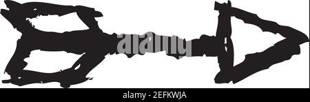 Vektordarstellung eines schwarzen Pfeils, der aussieht, als wäre er von Hand gezeichnet worden. Stock Vektor