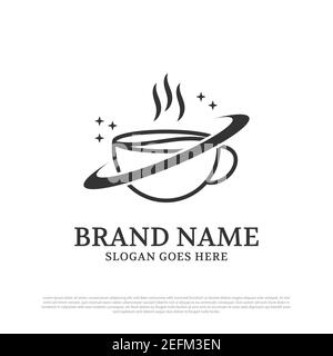 Kaffee Raum Logo Design mit Linie Art Stil, beste Getränke Logo Marke Vorlage Stock Vektor