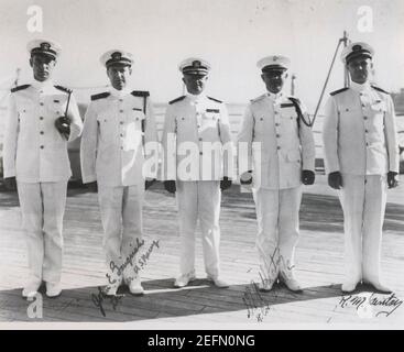 Offiziere an Bord der USS Idaho (BB-42) c1938. Stockfoto